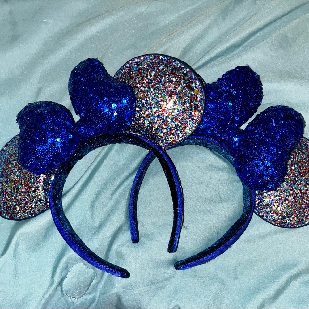 2020 Disney Blue and Multicolor glitter Minnie Mouse Ears